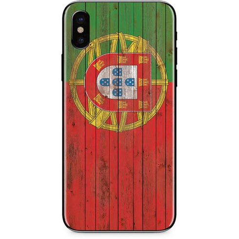 Portuguese Flag Dark Wood iPhone XS Max Skin